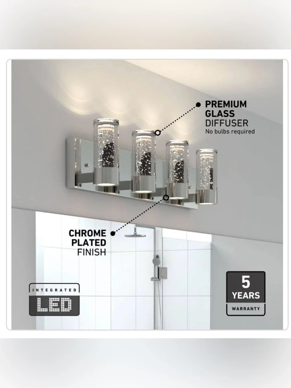 Artika Essence 4 Modern Chrome Wall Sconce Vanity Light